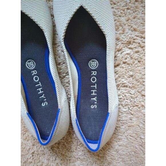 Rothy's The Flat Sz 9 Light Gray Knit Washable Round Toe Ballet Lagenlook EUC - Picture 2 of 11